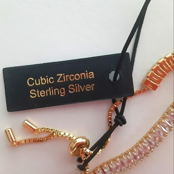 Rachel  Zoe Cubic Zirconia Tennis Slider Bracelet New - Picture 3 of 3